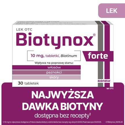 Biotynox Forte 10 mg, 30 tabletek - PRODUKT LECZNICZY NIEREFUNDOWANY OTC