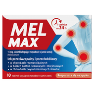 MEL MAX, 15 mg, 10 tabletek ulegających rozpadowi w jamie ustnej