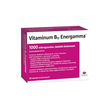 Vitaminum B12 Energamma, 25 tabletek drażowanych 