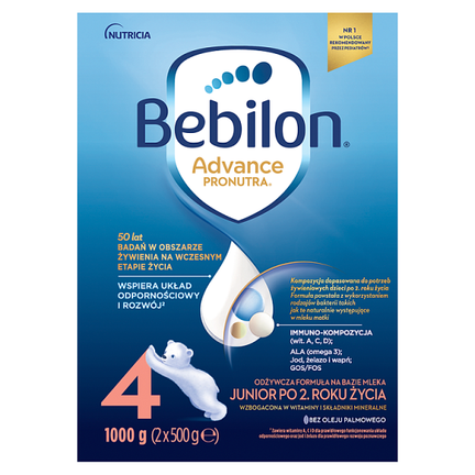 Bebilon 4 Advance Pronutra Junior, formuła na bazie mleka po 2. roku życia, 1000 g - zdjęcie produktu