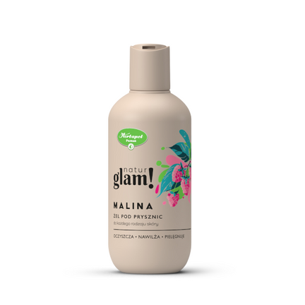 Natur Glam, żel pod prysznic, Malina, 300 ml - zdjęcie produktu