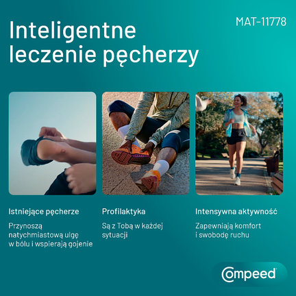 Compeed, plastry na pęcherze na piętach, dla osób aktywnych, 5 sztuk  - PLASTER