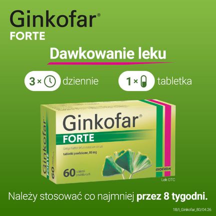 Ginkofar Forte 80mg, 60 tabletek - Wspierające
