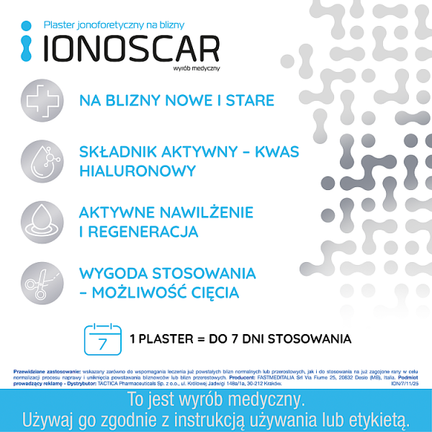 Ionoscar, plaster jonoforetyczny na blizny, 2 sztuki - Dorosły