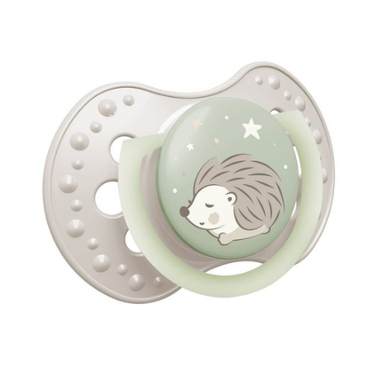 Smoczek silikonowy dynamiczny LOVI Hedgehog Night&Day, 6-18 m, 2 sztuki - 5903407168487