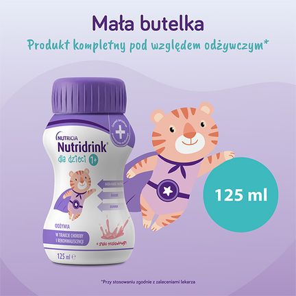 Nutridrink dla dzieci, o smaku truskawkowym, 4 x 125 ml  - Dziecko