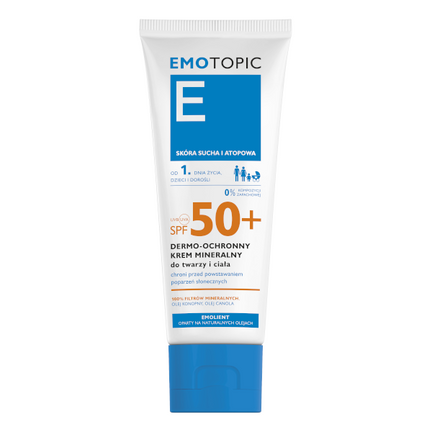 Emotopic, dermo-ochronny krem mineralny do twarzy i ciała SPF 50+, 75 ml - zdjęcie produktu