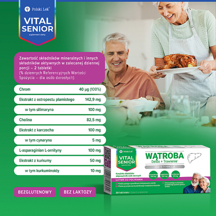 Vital Senior Wątroba, 30 tabletek - Układ pokarmowy