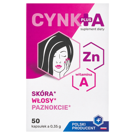 Cynk Plus A, 50 kapsułek - SUPLEMENT DIETY