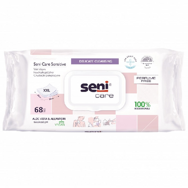 Seni Care Sensitive chusteczki pielęgnacyjne, 68 sztuk