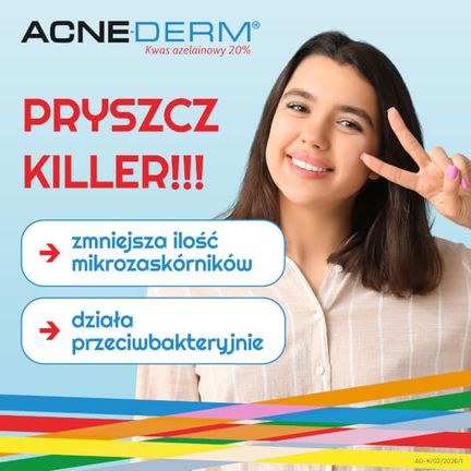 Acne-derm, krem przeciwtrądzikowy i wybielający, 20 g - UNIA
