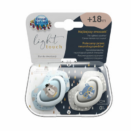Canpol babies, Smoczek silikonowy 18m+ symetryczny Bonjour Paris, 2 sztuki - PRODUKT HIGIENICZNY