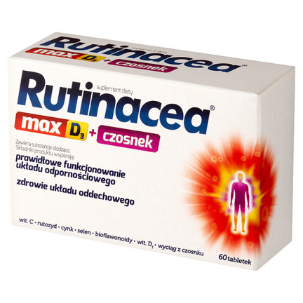 Rutinacea Max D3 + czosnek, 60 tabletek - SUPLEMENT DIETY