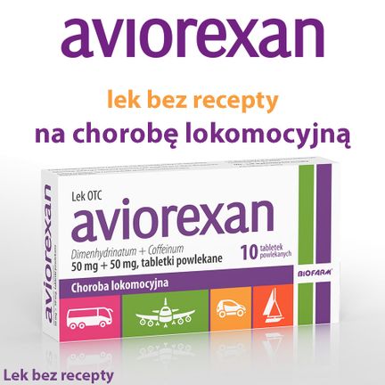 Aviorexan 50 mg + 50 mg, 10 tabletek powlekanych - PRODUKT LECZNICZY NIEREFUNDOWANY OTC