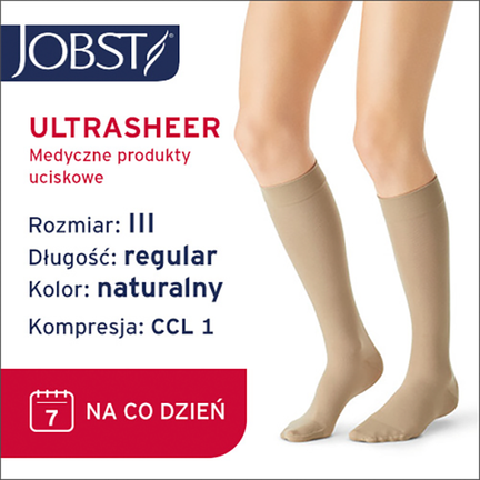 Podkolanówki uciskowe JOBST ULTRA SHEER CCL1, naturalny, r. 3 - 4019702217636