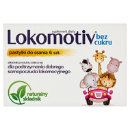 Lokomotiv, pastylki do ssania, bez cukru, 6 sztuk