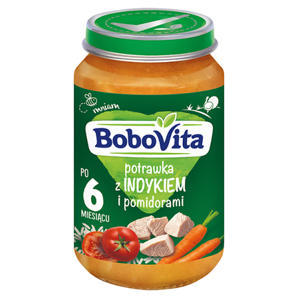 Bobovita Potrawka z indykiem i pomidorami po 6 miesiącu, 190 g - zdjęcie produktu