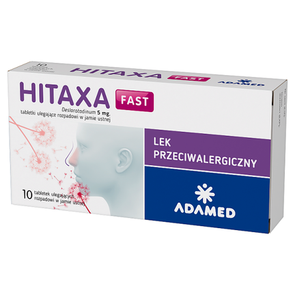 Hitaxa fast 5 mg, 10 tabletek ulegających rozpadowi w jamie ustnej - PRODUKT LECZNICZY NIEREFUNDOWANY OTC