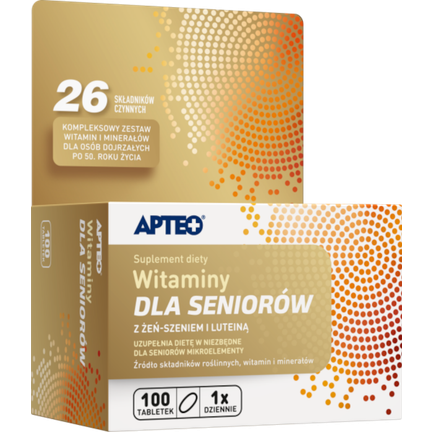 Witaminy dla seniorów APTEO, 100 tabletek powlekanych - zdjęcie produktu