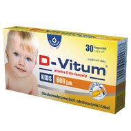 D-Vitum 600 j.m., witamina D dla dzieci powyżej 6 miesiąca życia, 30 kapsułek twist-off