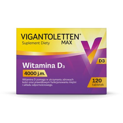 Vigantoletten Max 4000 j.m., witamina D3, 120 tabletek - zdjęcie produktu