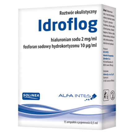 Idroflog, roztwór okulistyczny, 0,5 ml x 15 ampułek - zdjęcie produktu