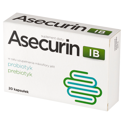 Asecurin IB, probiotyk + prebiotyk, 20 kapsułek - SUPLEMENT DIETY