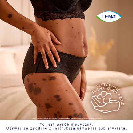 Majtki chłonne TENA Silhouette Black z niskim stanem, rozmiar M, 12 sztuk  - ESSITY