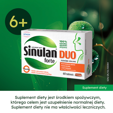Sinulan Duo Forte, 60 tabletek - Układ oddechowy