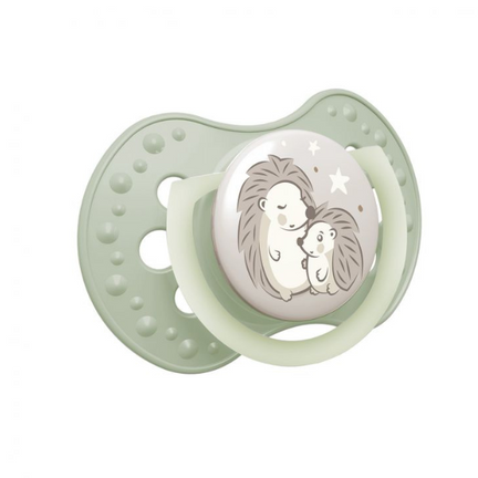 Smoczek silikonowy dynamiczny LOVI Hedgehog Night&Day, +18m, 2 sztuki - 5903407168524