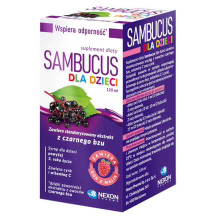 Sambucus, syrop dla dzieci, 120 ml - zdjęcie produktu