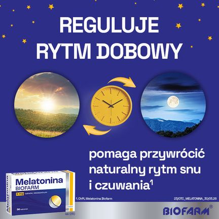 Melatonina Biofarm 5 mg, 30 tabletek  - BIOFARM