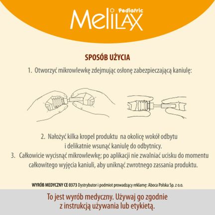 Melilax Pediatric, mikrowlewka doodbytnicza, 6 wlewek po 5 g - ABOCA-AZIENDA-AGRAR.