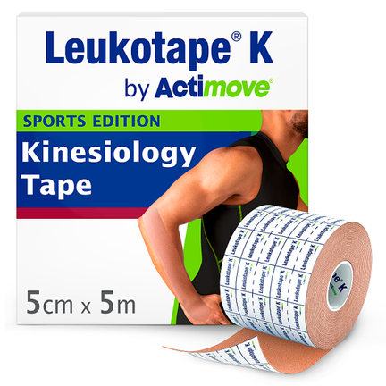 Leukotape K by Actimove, taśma kinezjologiczna, beżowa, 1 sztuka 