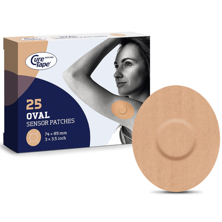 Plastry ochronne na sensor CGM CureTape, beżowe, 25 sztuk - zdjęcie produktu
