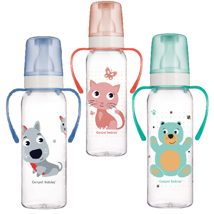 Canpol babies, Butelka wąska z uchwytem 11/845, 250 ml  - zdjęcie produktu