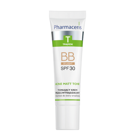 Pharmaceris T, krem tonujący przeciwtrądzikowy, SPF 30, light, 30 ml  - KOSMETYK