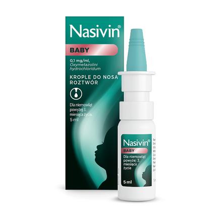 Nasivin Baby 0,1 mg/ml, krople do nosa, 5 ml - zdjęcie produktu