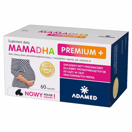 MamaDHA Premium +, 60 kapsułek - SUPLEMENT DIETY