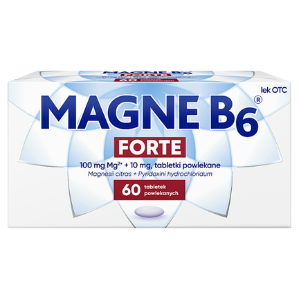 Magne B6 Forte 100 mg + 10 mg, 60 tabletek powlekanych - zdjęcie produktu