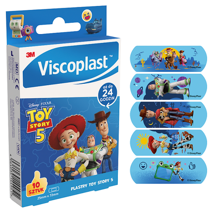 Viscoplast Toy Story 5, plastry dla dzieci, 10 sztuk - WYRÓB MEDYCZNY