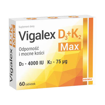 Vigalex D3+K2 Max, tabletki, 60 sztuk - zdjęcie produktu