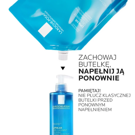 La Roche-Posay Lipikar Gel Lavant, żel myjąco-kojący, refill, 400 ml - KOSMETYK