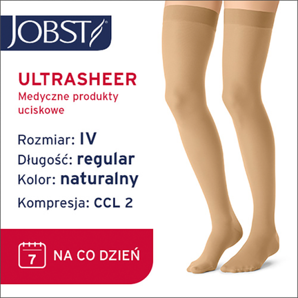 Jobst Ultra Sheer, pończochy uciskowe, CCL2, zamknięte palce, rozmiar 4, regular, naturalne - 4019702069822
