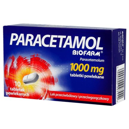 Paracetamol Biofarm 1000 mg, 10 tabletek powlekanych - zdjęcie produktu