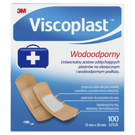 Viscoplast, wodoodporne plastry z mikroperforacją, 72 mm x 25 mm, 100 sztuk