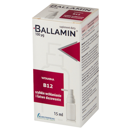 Ballamin, witamina B12, spray, 15 ml - 5906750263021
