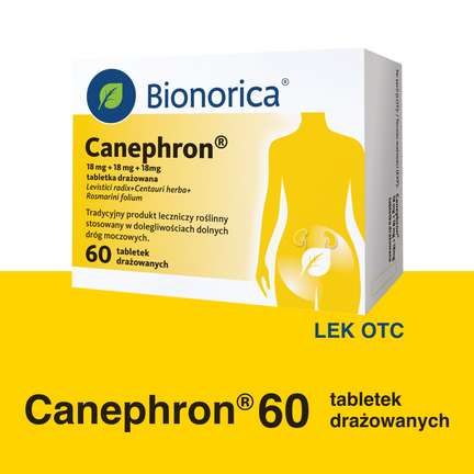 Canephron, 18 mg +18 mg + 18 mg, 60 tabletek drażowanych - PRODUKT LECZNICZY NIEREFUNDOWANY OTC