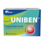 Uniben 3 mg, smak miętowy, 30 pastylek twardych