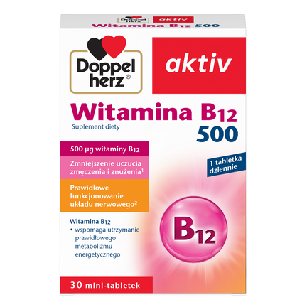 Doppelherz aktiv Witamina B12 500, 30 tabletek - zdjęcie produktu